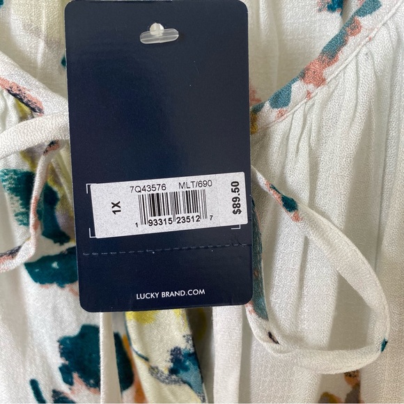 LUCKY BRAND Flowy Bohemian Blouse Floral Pattern NWT - Picture 6 of 10